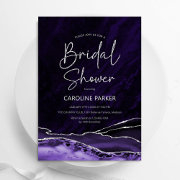 Agate Purple Silver Bridal Shower