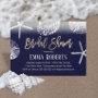 Beach Wedding Bridal Shower Navy Blue Seashells