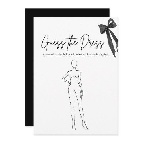 Black Bow Guess The Dress Bridal Shower Game