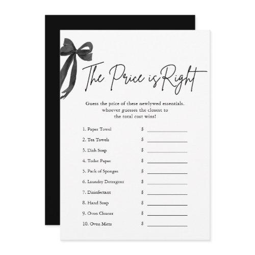 Black Bow The Price Is Right Bridal Shower Game