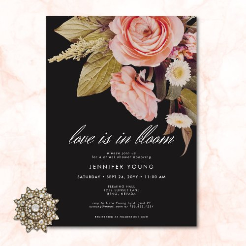 Black Moody Pink Love Is In Bloom Bridal Shower
