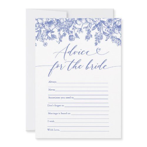 Blue Advice For The Bride Bridal Shower Game