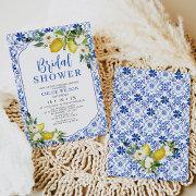 Blue Yellow White Floral Lemon Bridal Shower