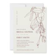 Blush Cream Line Drawing Flora Bridal Shower