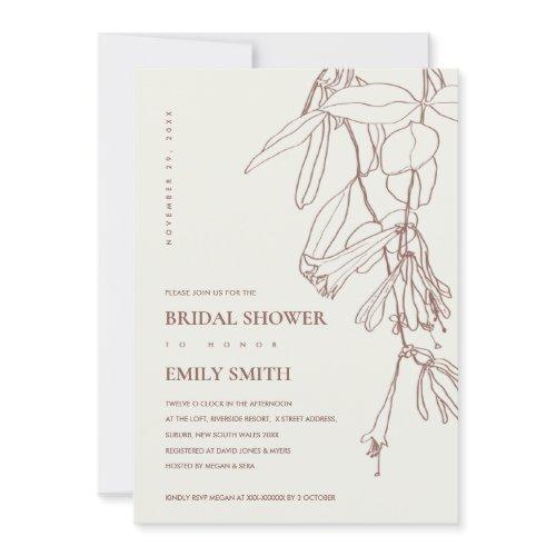 Blush Cream Line Drawing Flora Bridal Shower