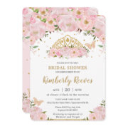 Blush Pink Floral Princess Tiara Bridal Shower
