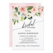 Blush Pink Florals Modern Botanical Bridal Shower