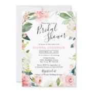 Blush Pink Florals Modern Botanical Bridal Shower