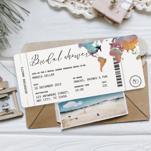 Boarding Pass Travel Themed Bridal Shower