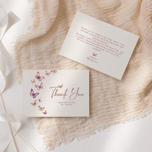 Boho Bridal Shower Butterfly Thank You