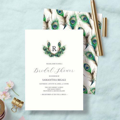 Bridal Shower  Watercolor Peacock