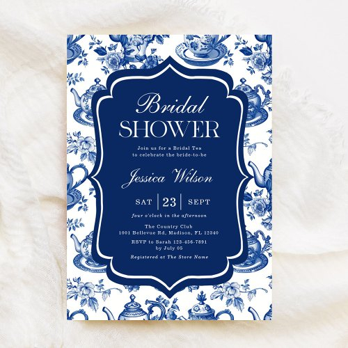Bridal Shower Tea Party Blue Chinoiserie