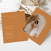 Brunt Orange Minimalist Arch Photo Bridal Shower