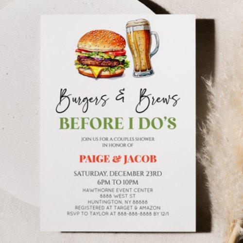 Burgers & Brews Before I Do's Couples Shower