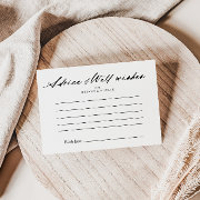 Chic Calligraphy Elegant Wedding Advice Card