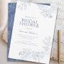 Classic Blue Line Drawn Floral Bridal Shower