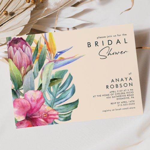 Colorful Tropical Floral | Peach Bridal Shower