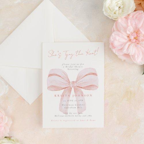 Coquette Bow She's Tying The Knot Bridal Shower