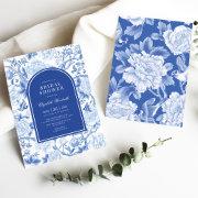 Delft Blue White Chinoiserie Floral Bridal Shower