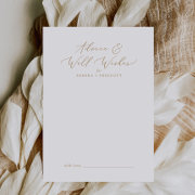 Delicate Gold Calligraphy Wedding Well Wishes And Advice Card