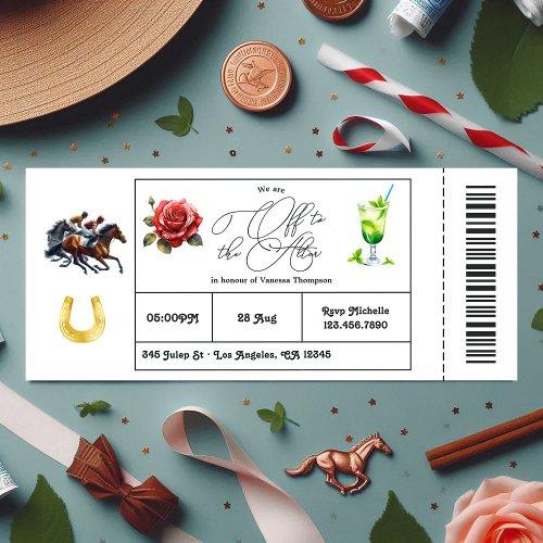 Derby Day "off To The Altar" Bridal Shower Ticket
