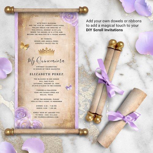 Diy Light Purple Gold Quince Scroll