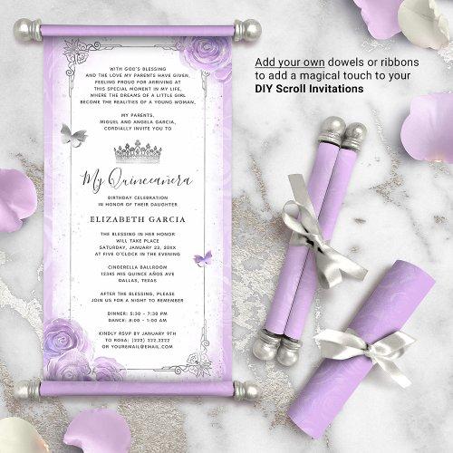 Diy Light Purple Silver Quince Scroll