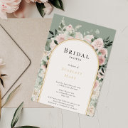 Dusty Rose Gold Arch Sage Simple Bridal Shower