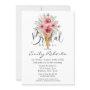 Dusty Rose Peony Ice Cream Cone Bridal Shower Invitation