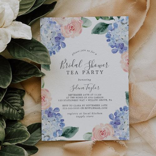 Elegant Blue Hydrangea Bridal Shower Tea Party