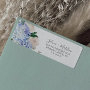 Elegant Blue Hydrangea White Return Address Label