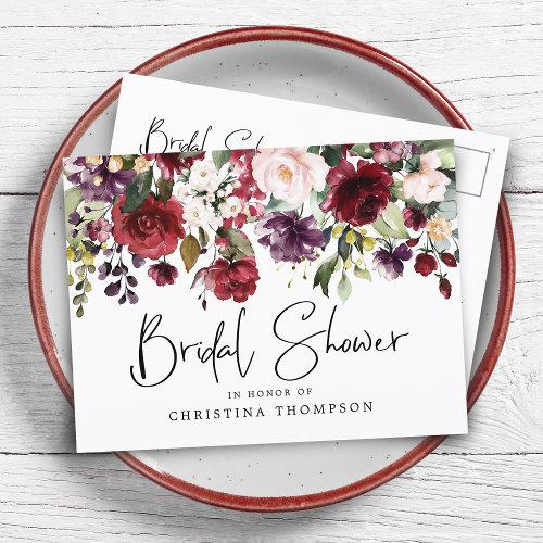 Elegant Blush Wine Floral Bridal Shower
