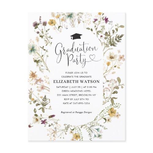 Elegant Boho Wildflower Floral Graduation Party Post