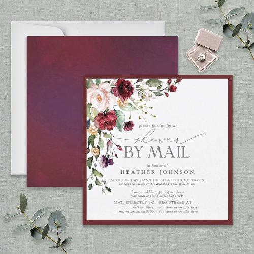 Elegant Burgundy Floral Bridal Shower By Mail