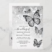 Elegant Butterfly Wedding Real Silver Foil