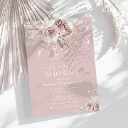 Elegant Chic Dusty Rose Floral Bridal Shower
