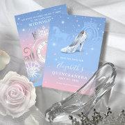 Elegant Cinderella Light Blue And Pink Quinceanera Save The Date