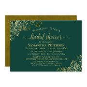 Elegant Emerald & Gold Lace Frills Bridal Shower