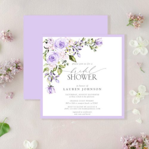 Elegant Lilac Lavender Floral Bridal Shower