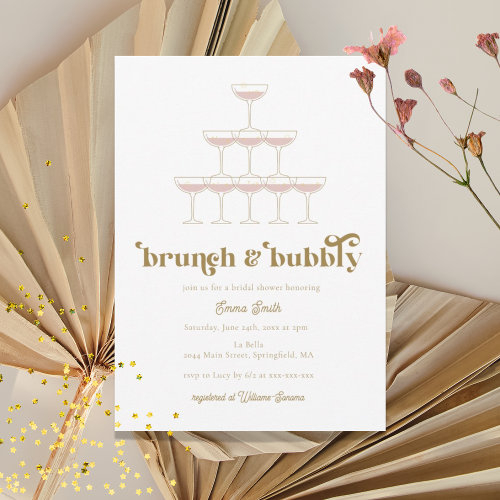 Elegant Mod Champagne Retro Bridal Shower