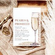 Elegant Modern Pearls And Prosecco Bridal Shower