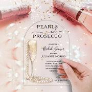 Elegant Pearls And Prosecco Bridal Shower Acrylic