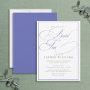 Elegant Periwinkle Calligraphy Formal Bridal Tea