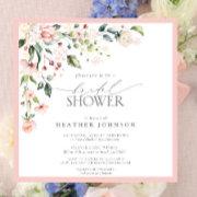 Elegant Pink Watercolor Floral Bridal Shower