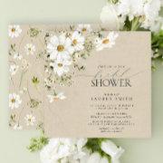 Elegant Rustic Watercolor Daisy Bridal Shower