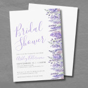 Elegant Watercolor Lavender Floral Bridal Shower