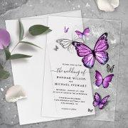 Elegant Watercolor Silver Purple Butterfly Wedding Acrylic