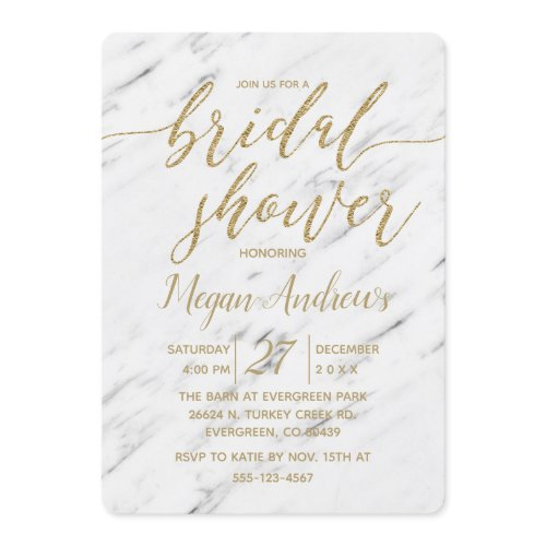 Elegant White Marble Bridal Shower