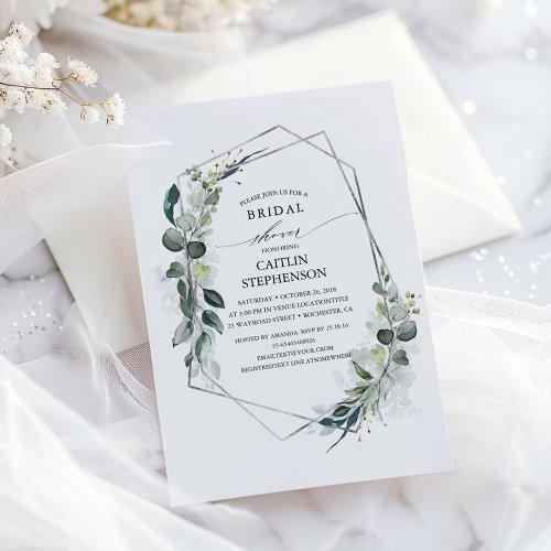 Eucalyptus Greenery Geometric Silver Bridal Shower