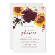 Fall Bridal Shower Sunflower Roses Burgundy Red In